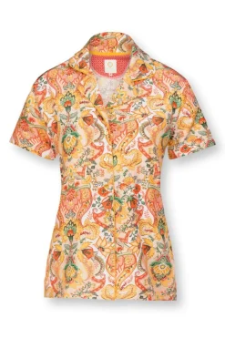Blouse Korte Mouw Kyoto Festival Geel