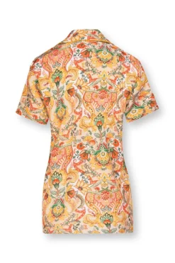 Blouse Korte Mouw Kyoto Festival Geel