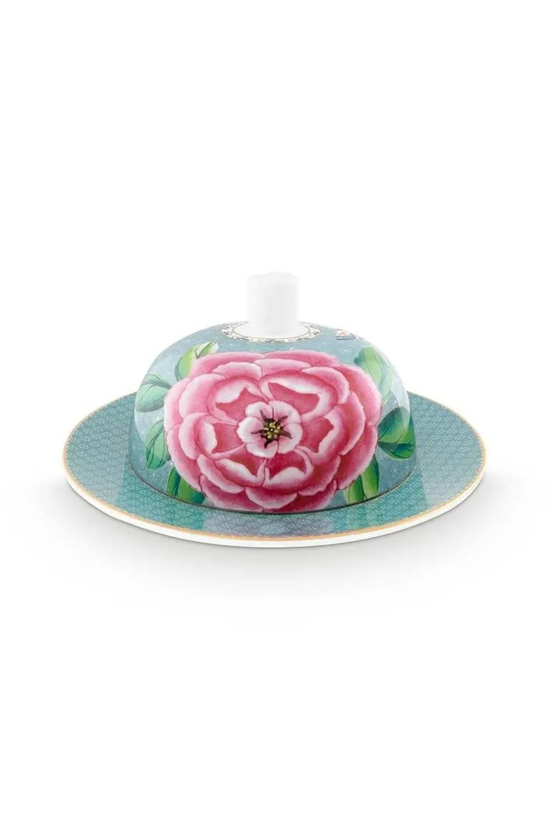Blushing Birds Botervloot Rond Blue