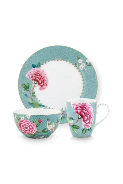 Blushing Birds Ontbijt Set/3 Blue