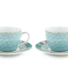 Blushing Birds Set/2 Espresso Kop & Schotel