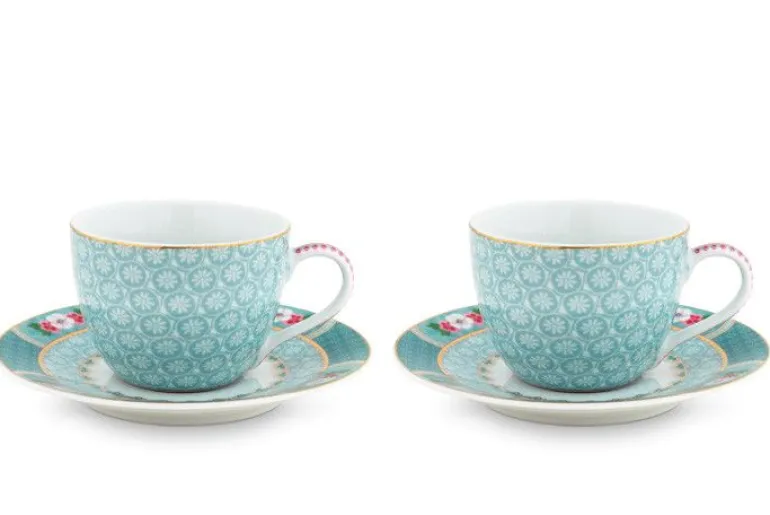 Blushing Birds Set/2 Espresso Kop & Schotel