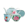 Blushing Birds Thee Set/4 Blauw
