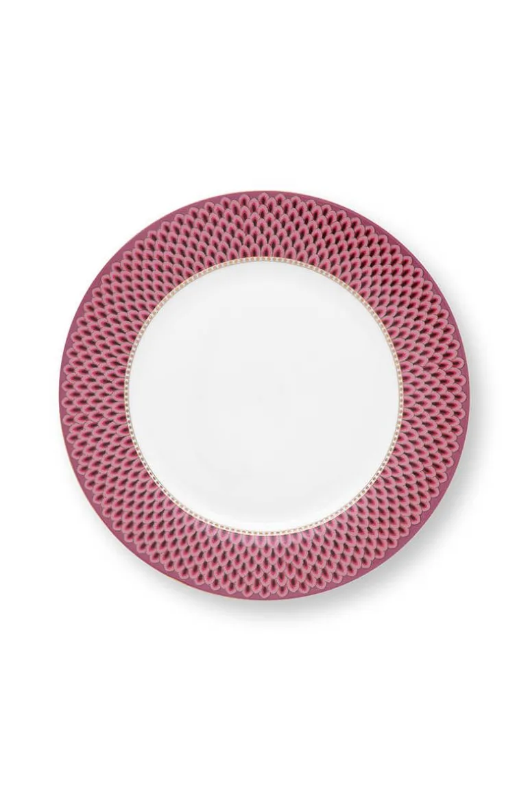 Flower Festival Dinerbord Rood/Donker 26.5 Cm