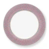 Flower Festival Dinerbord Rood/Lichtblauw 26.5 Cm