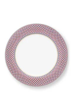 Flower Festival Dinerbord Rood/Lichtblauw 26.5 Cm