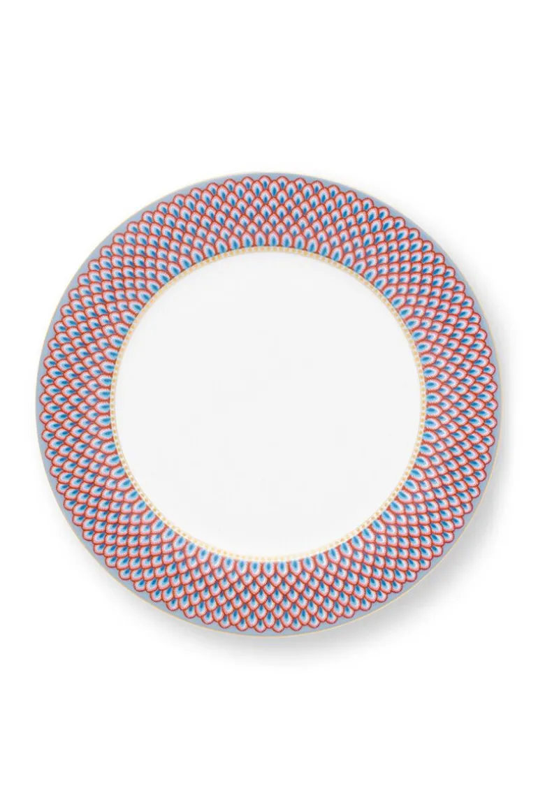 Flower Festival Dinerbord Rood/Lichtblauw 26.5 Cm