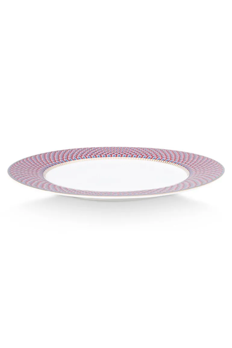 Flower Festival Dinerbord Rood/Lichtblauw 26.5 Cm
