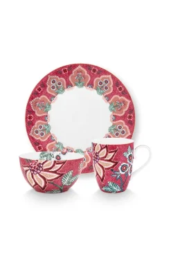 Flower Festival Ontbijt Set/3 Donker