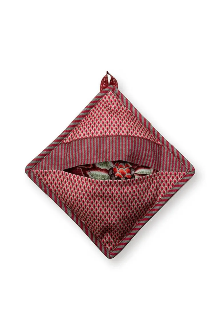 Flower Festival Pot Holder Square Dark Pink