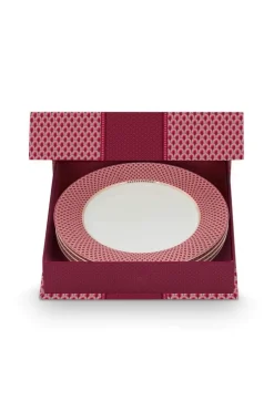Flower Festival Set/4 Dinerborden Donker 26.5Cm