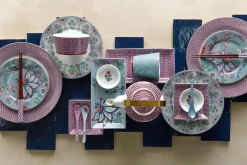 Flower Festival Set/4 Dinerborden Rood/Licht 26.5Cm