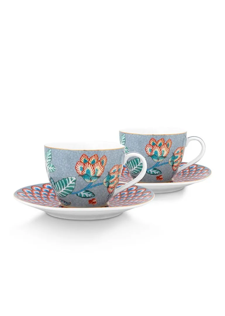 Flower Festival Set/2 Espresso Kop & Schotel Licht