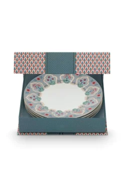 Flower Festival Set/4 Ontbijtborden Licht 21Cm