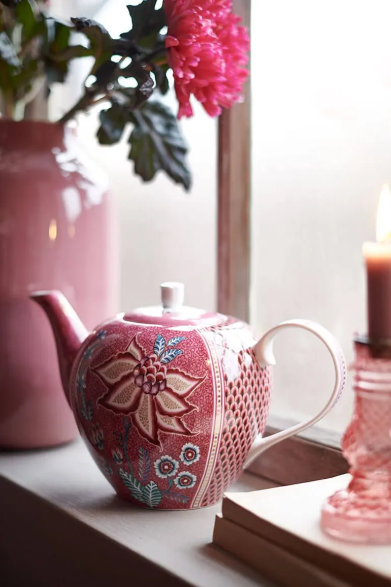 Flower Festival Theepot Groot Donker