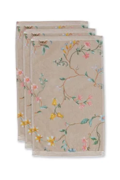 Gastendoek Set/3 Les Fleurs 30X50 Cm