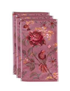 Gastendoek Set/3 Secret Garden Mauve 30X50Cm