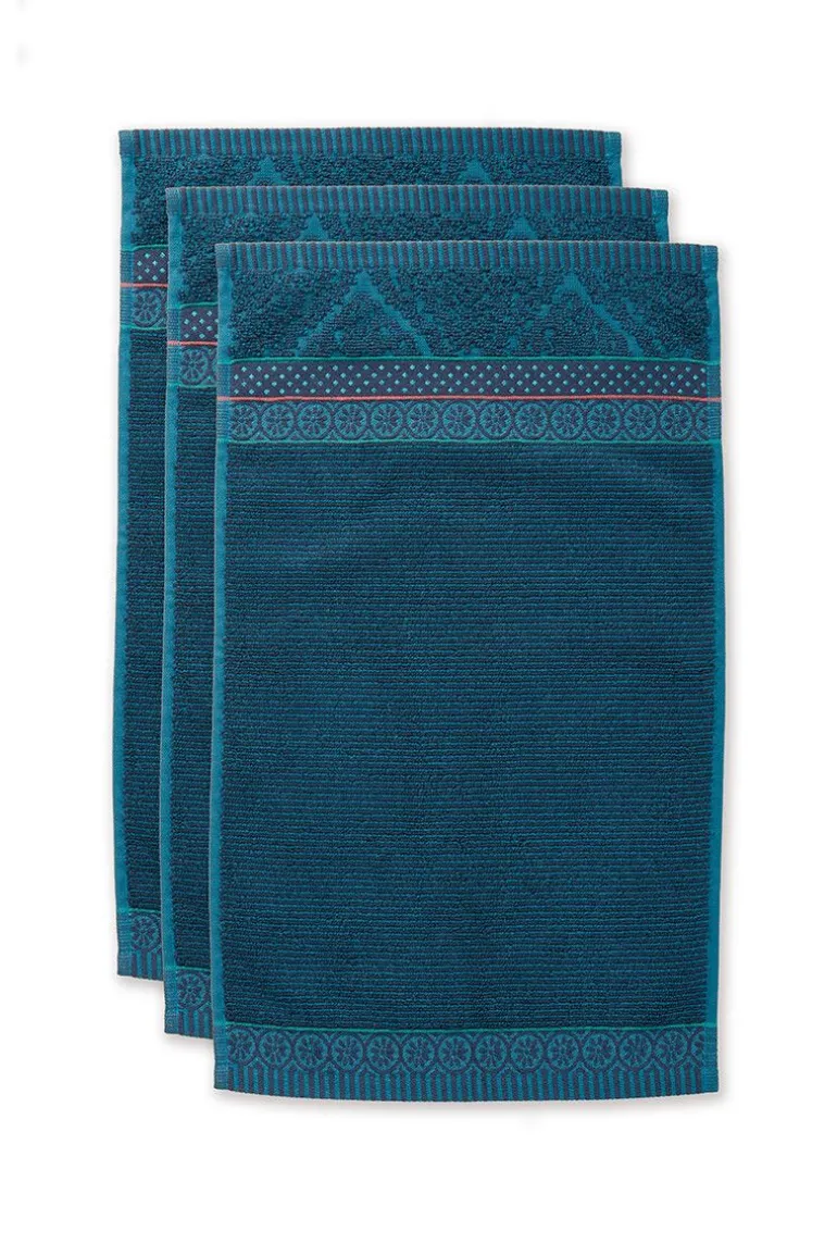 Gastendoek Set/3 Soft Zellige Donker 30X50 Cm