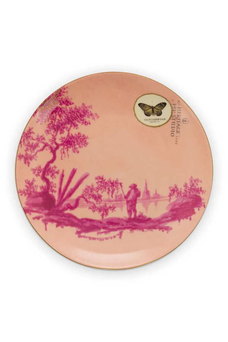 Heritage Gebaksbord Geverfd Roze 18 Cm