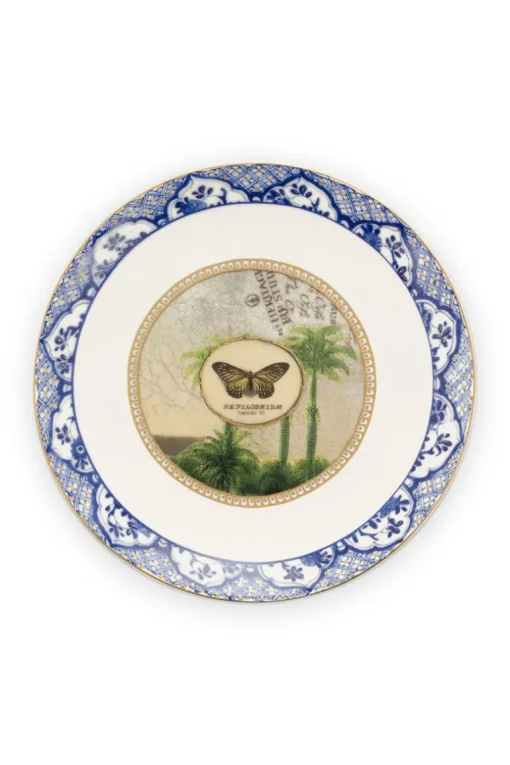 Heritage Gebaksbord Vlinder Blauw 15 Cm