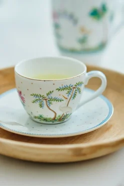 Jolie Set/2 Espresso Kop & Schotel Dots Gold