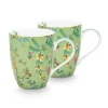 Jolie Set/2 Mokken Groot Bloemen