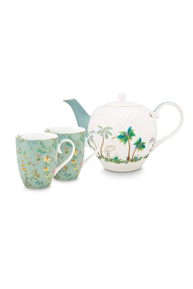 Jolie Set/3 Thee Set Groot Flowers