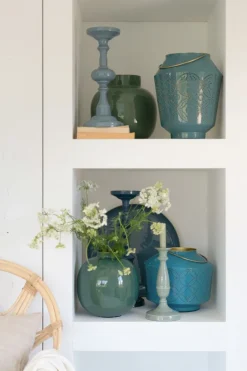 Kandelaar Blauw 34 Cm