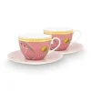 La Majorelle Set/2 Cappuccino Kop & Schotel Roze