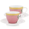 La Majorelle Set/2 Espresso Kop & Schotel Roze