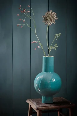 Metalen Vaas Donker 40 Cm