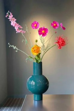 Metalen Vaas Donker 40 Cm