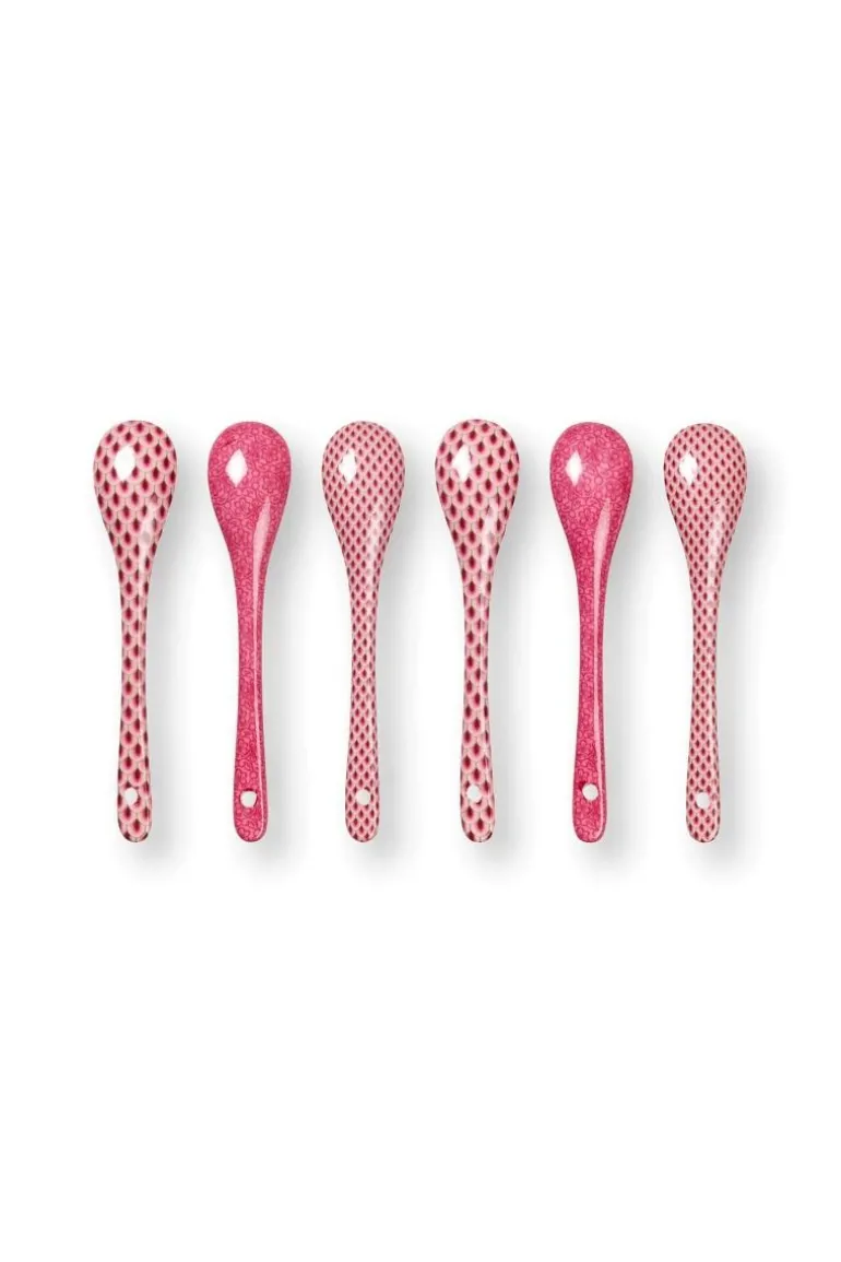 Oriental Flower Festival Set/6 Theelepels Donker