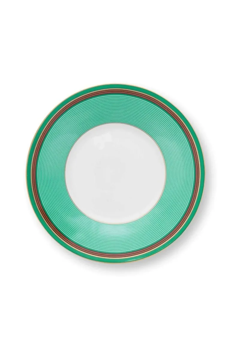 Pip Chique Stripes Cappuccino Kop & Schotel Roze/Groen