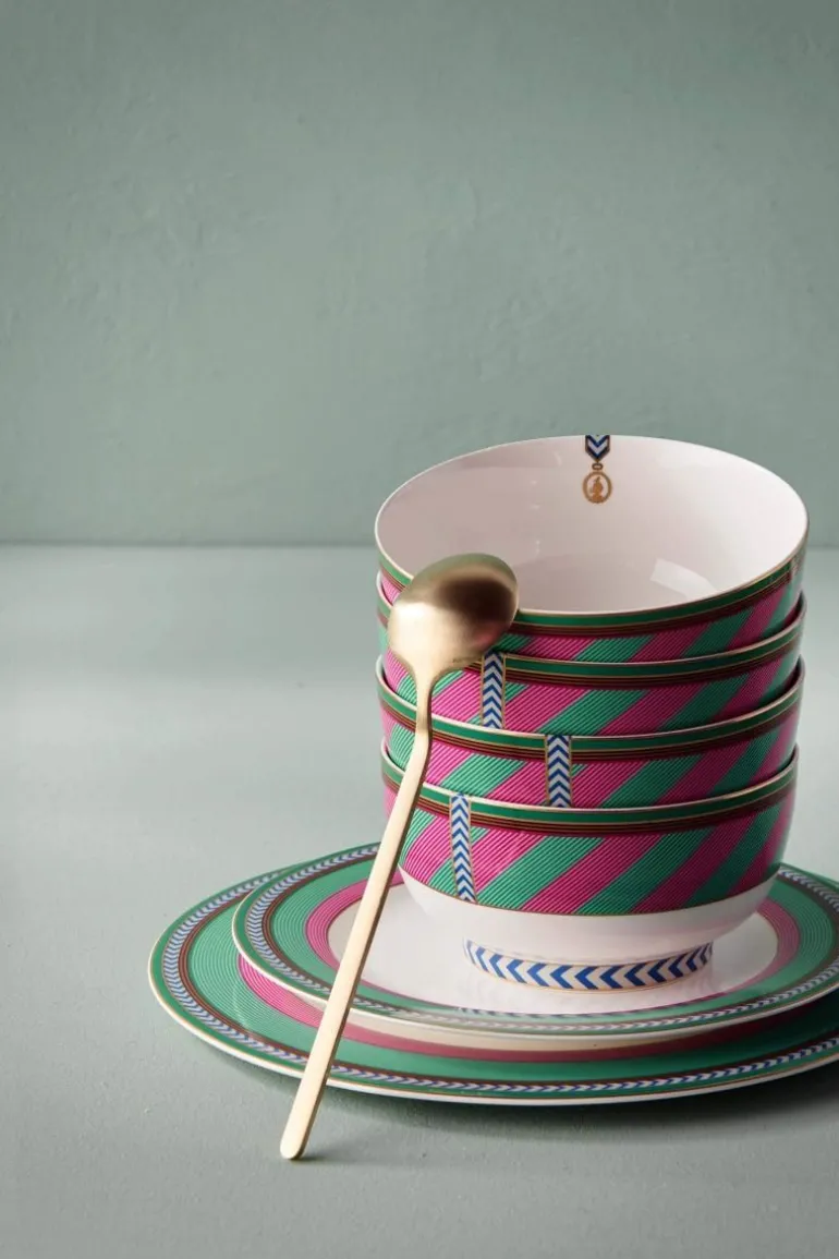 Pip Chique Stripes Dinerbord Roze/Groen 28Cm