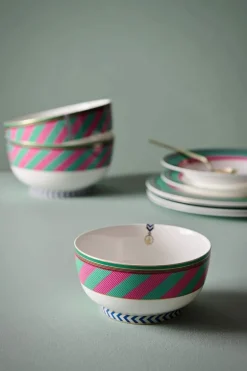 Pip Chique Stripes Kom Roze/Groen 15.5Cm