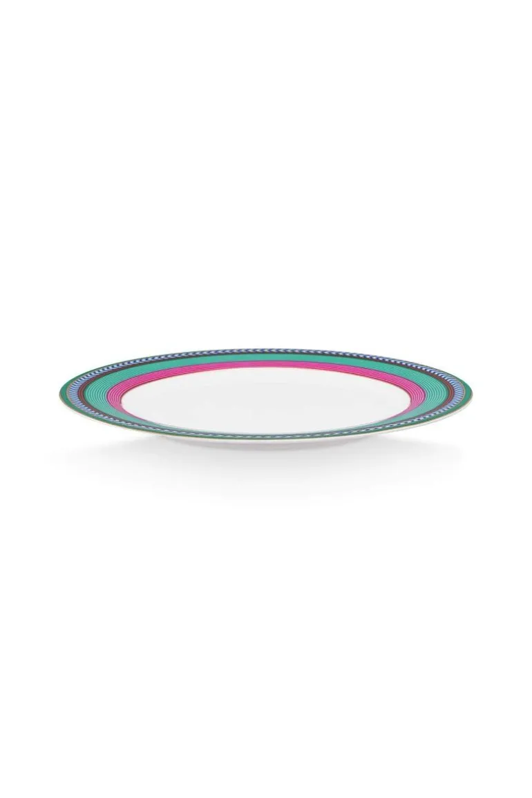 Pip Chique Stripes Ontbijtbord Roze/Groen 23Cm
