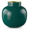 Ronde Vaas Metaal Donker 25 Cm
