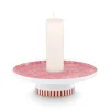 Royal Stripes Kaarshouder Bloemen Roze 14Cm