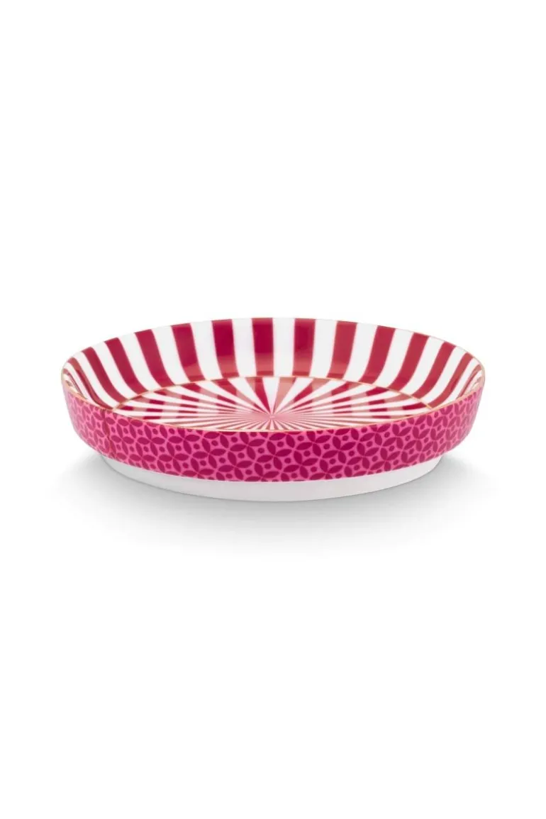 Royal Stripes Mok Bloemen & Theetip Donker