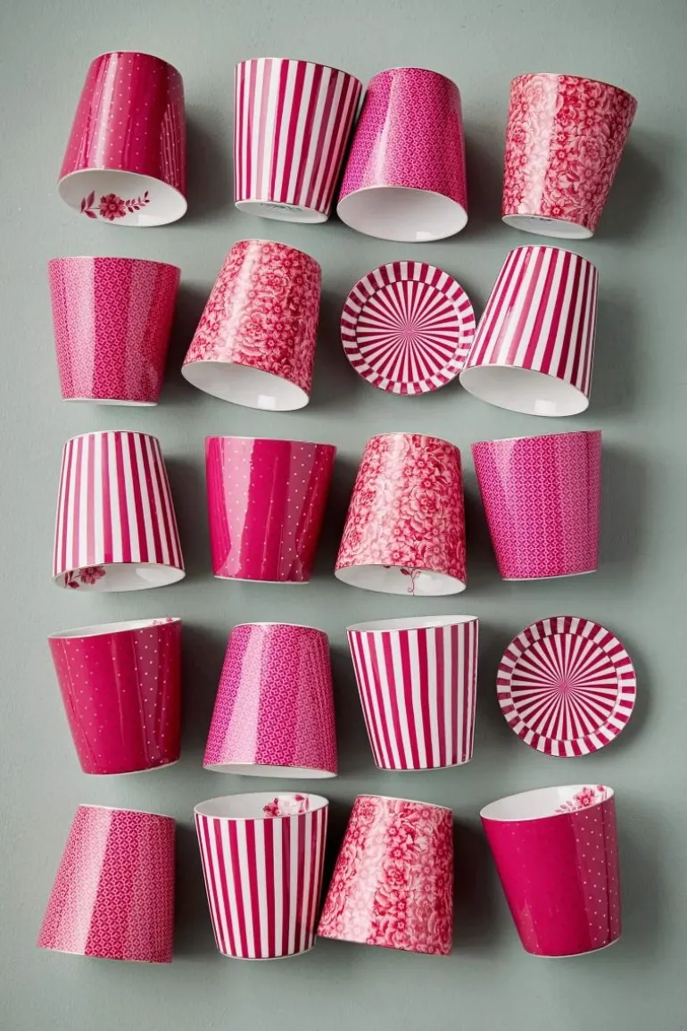 Royal Stripes Mok Bloemen & Theetip Donker