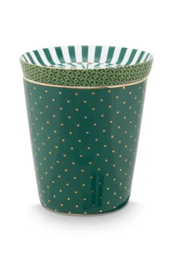 Royal Stripes Mok Stippen & Theetip Groen