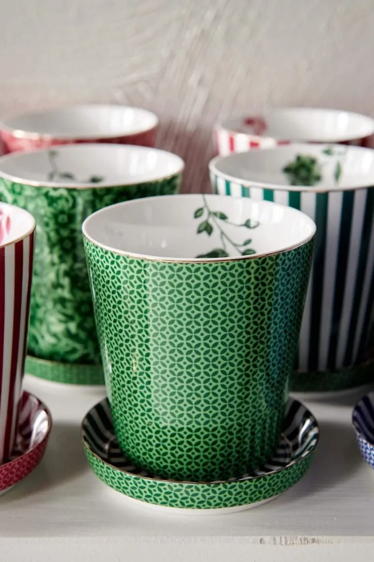 Royal Stripes Mok Tegels & Theetip Groen