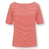 Top Korte Mouw Little Sumo Stripe Koraal