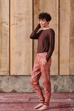 Top Lange Mouw Solid Terra Rood