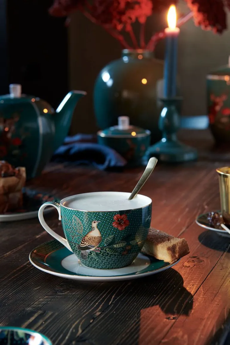 Winter Wonderland Cappuccino Kop & Schotel Groen