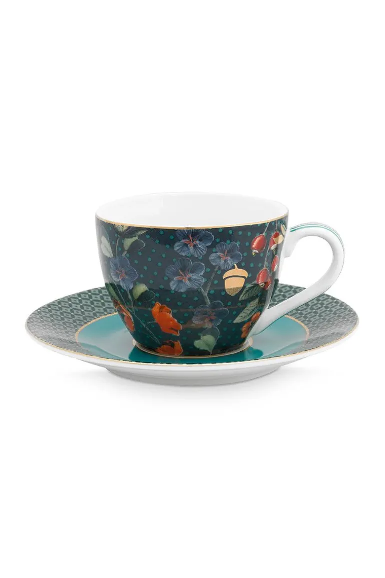 Winter Wonderland Espresso Kop & Schotel Donkerblauw