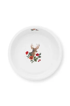 Winter Wonderland Serveerschaal Rond Donkerblauw