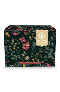 Winter Wonderland Set/2 Espresso Kop & Schotel Donkerblauw